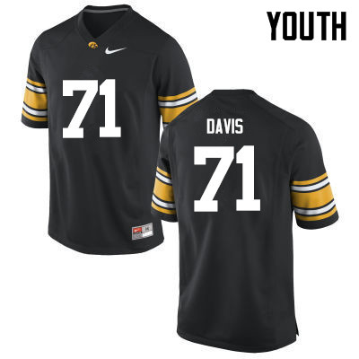 Youth Iowa Hawkeyes #71 Carl Davis College Football Jerseys-Black